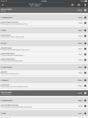 Screenshot BattleScribe Mobile Pro on iPad