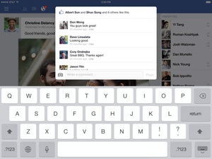 Screenshot Facebook on iPad