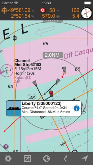 Screenshot Marine Imray Charts on iPhone