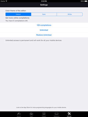 Screenshot Visual Basic Programming Language on iPad