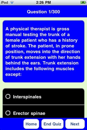 Screenshot NPTE Quiz on iPhone