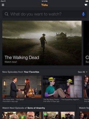 Screenshot Yidio on iPad