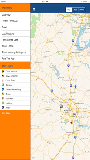 Screenshot CVMA POI on iPhone