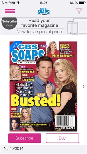 Screenshot CBS Soaps in Depth on iPhone