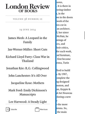 Screenshot London Review of Books on iPad