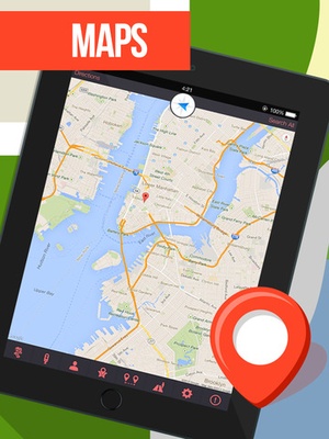 Screenshot GPS Navigation for Google Maps on iPad