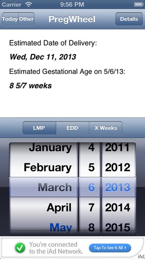 Screenshot Preg Wheel on iPhone