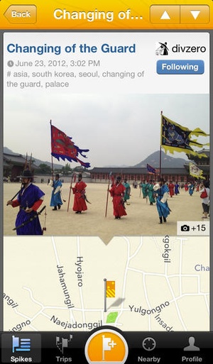 Screenshot Geospike on iPhone