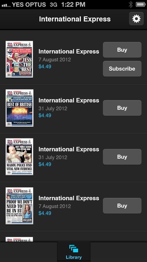 Screenshot Int'l Express on iPhone