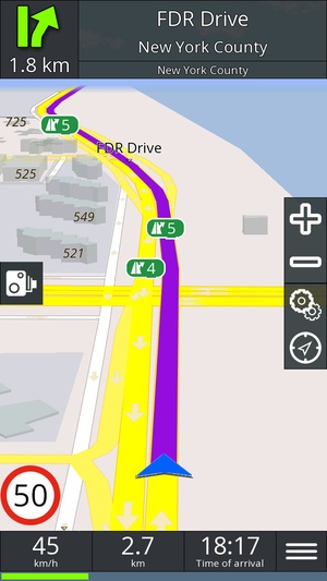 Screenshot GPS navigation BE on iPhone