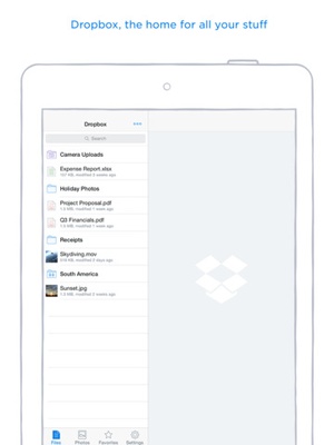 Screenshot Dropbox on iPad