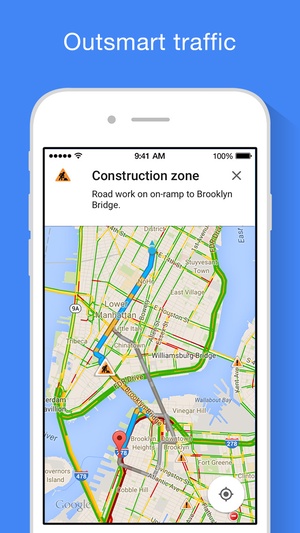 Screenshot Google Maps on iPhone