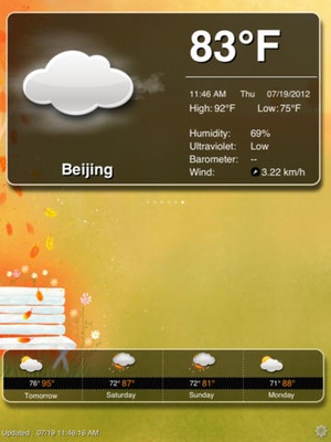 Screenshot Animation Weather Free on iPad