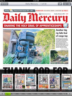 Screenshot Daily Mercury Mackay on iPad