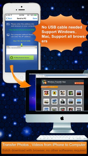 Screenshot Wireless Transfer App on iPhone
