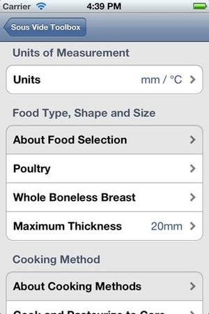 Screenshot PolyScience Sous Vide Toolbox on iPhone