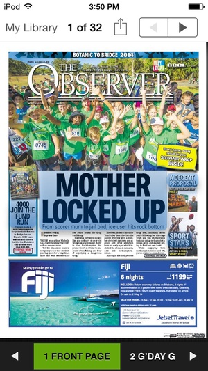 Screenshot The Gladstone Observer on iPhone
