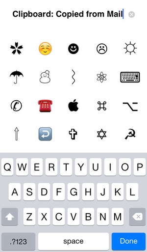 Screenshot Copy Paste Character on iPhone