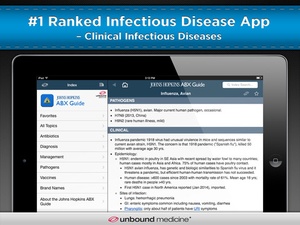 Screenshot Johns Hopkins ABX Guide 2015 on iPad