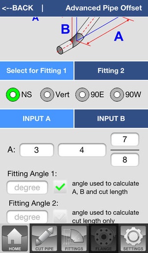 Screenshot Pipe Fitter Calculator on iPhone