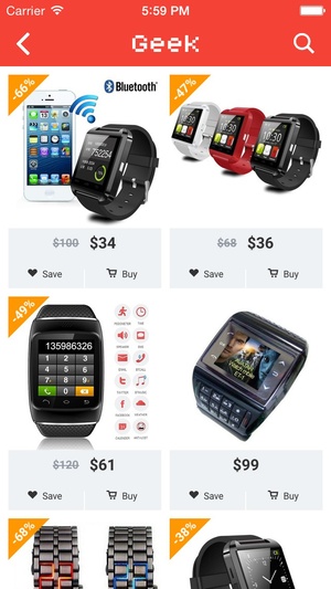 Screenshot Geek on iPhone