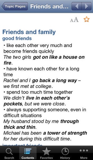 Screenshot Cambridge Idioms Dictionary 2nd Edition on iPhone