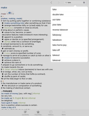 Screenshot Concise Oxford English Dictionary with Audio on iPad