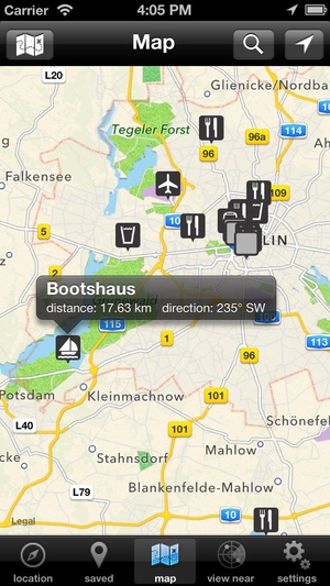 Screenshot GPS memo on iPhone