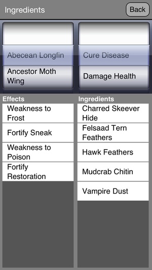 Screenshot Alchemy in Skyrim ® on iPhone