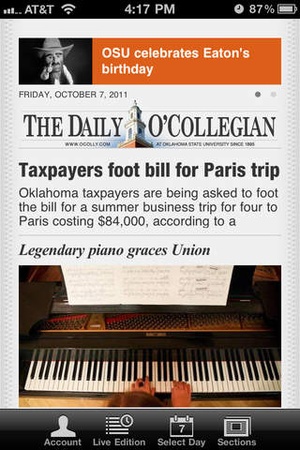 Screenshot The O’Collegian on iPhone