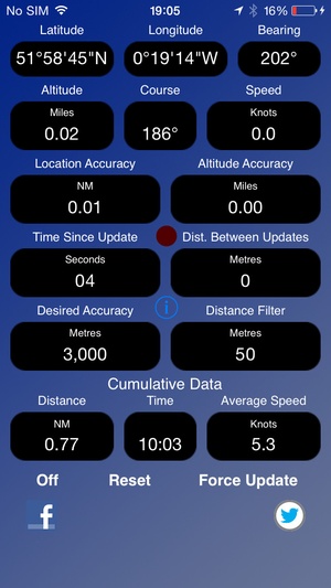 Screenshot GPS Device Data on iPhone