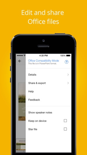 Screenshot Google Slides on iPhone
