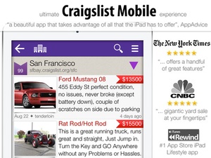 Screenshot cPro Craigslist client on iPad