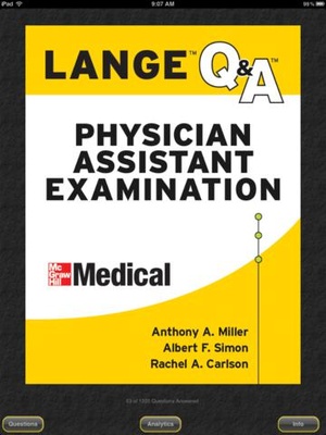 Screenshot Physician Assistant LANGE Q&A on iPad