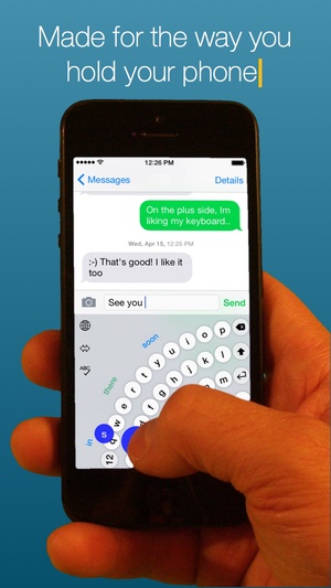 Screenshot Thumbly Keyboard on iPhone