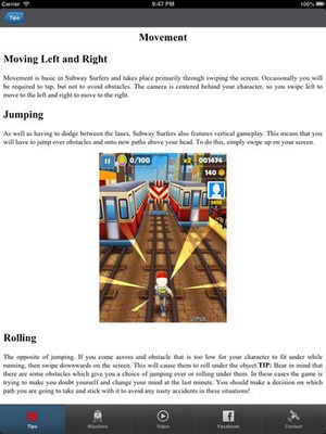 Screenshot unofficial Subway Surfers Cheats&Complete Subway Surfers Cheats, Tips, and Game Guide! on iPad