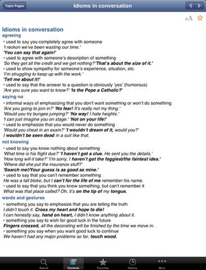 Screenshot Cambridge Idioms Dictionary 2nd Edition on iPad