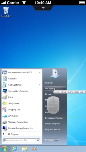 Screenshot GoToMyPC (Remote Desktop) on iPhone