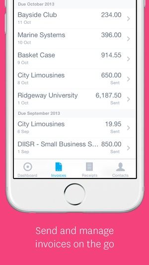 Screenshot Xero on iPhone
