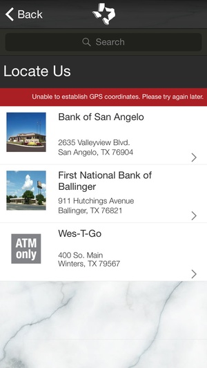 Screenshot FNBB / BOSA Mobile App on iPhone