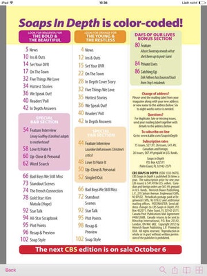 Screenshot CBS Soaps in Depth on iPad