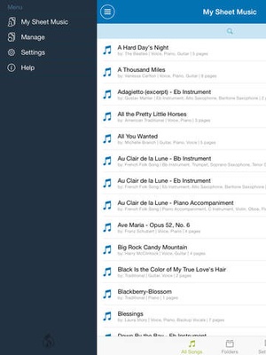 Screenshot Musicnotes Player on iPad