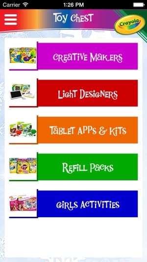 Screenshot Crayola Holiday Wish List on iPhone