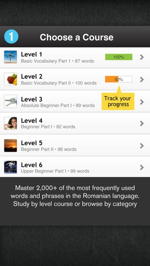 Screenshot Learn Romanian on iPhone