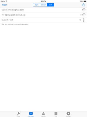 Screenshot iPGMail on iPad