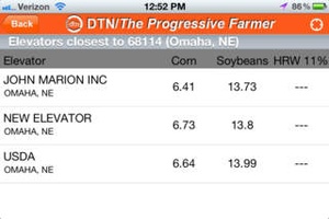 Screenshot DTN/The Progressive Farmer: Market Strategies on iPhone