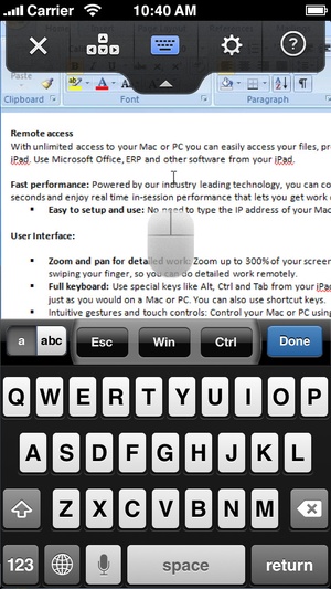 Screenshot GoToMyPC (Remote Desktop) on iPhone