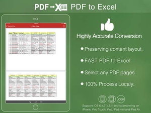 Screenshot PDF to Excel on iPad