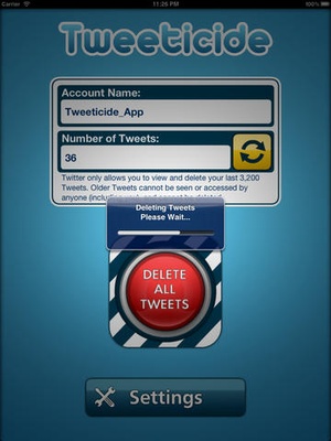 Screenshot Tweeticide on iPad