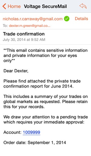 Screenshot Voltage Mail on iPhone